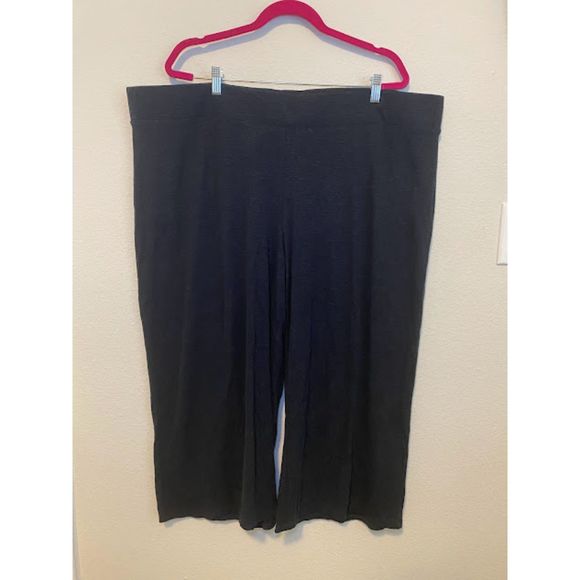 NWT PureJill Woman's Easy Knit Crop-Wide Leg Linen Blend Pants Stretch 4X - Picture 1 of 5